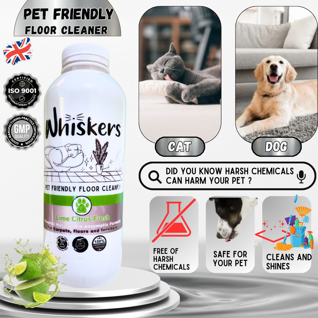 Whiskers Pet Friendly Floor Cleaner – Lime Citrus Fresh for Homes with Dogs & Cats