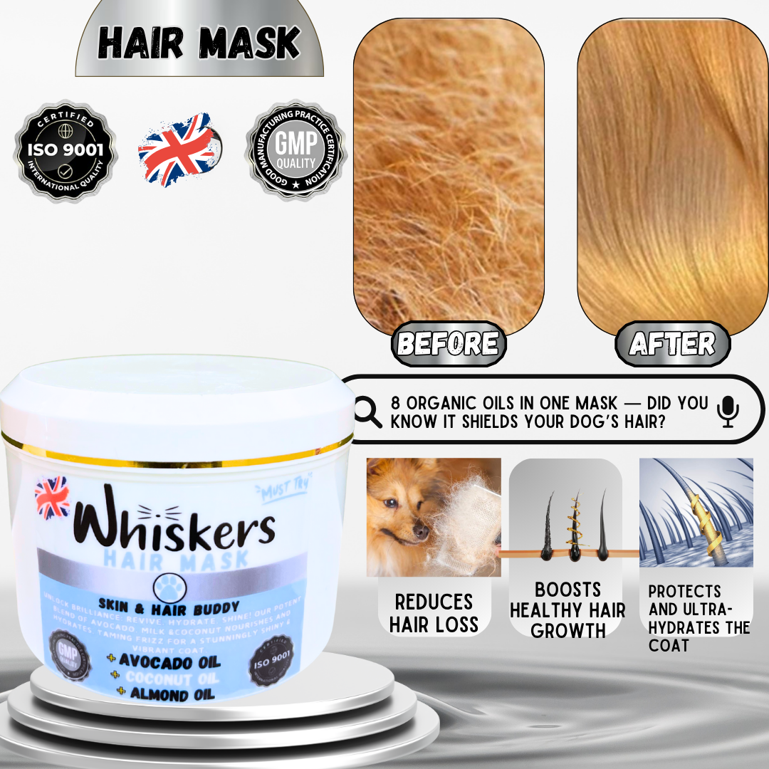 Whiskers Pet Hair Mask – Comfort for Dogs & Cats