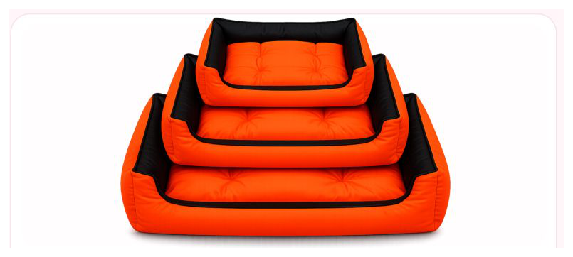 Pink Paw Waterproof Lounge Bed set of three in orange