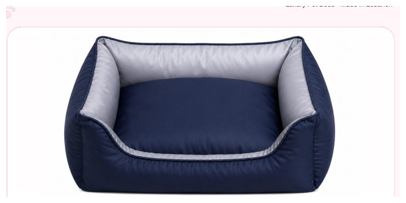 Pink Paw Waterproof Lounge Bed in navy and grey