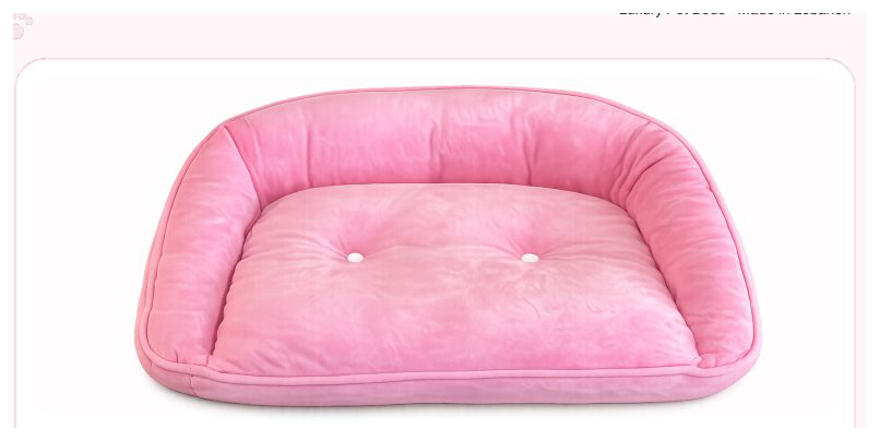 Pink Paw Coloured Bed in pink