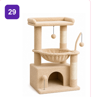 Pink Paw Cat Tree CT29 – tower with hammock