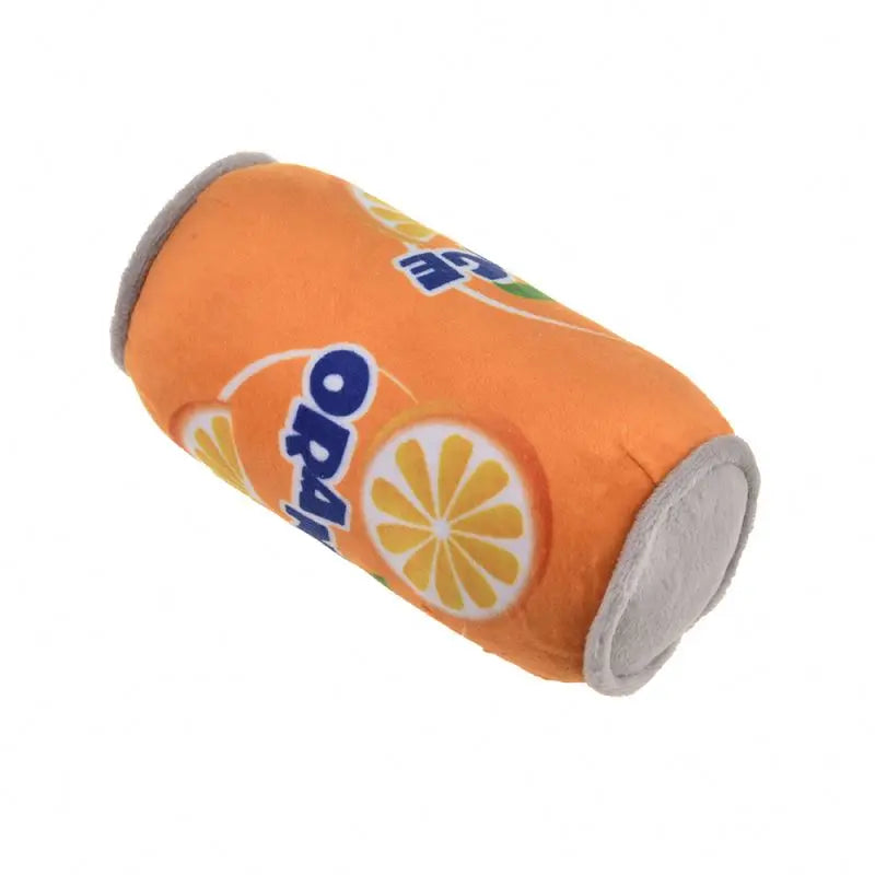 BJQ170 Custom Eco-Friendly Cartoon Stuffed Cola Squeakie Can Pet Chew Toys Multi-colored Paw