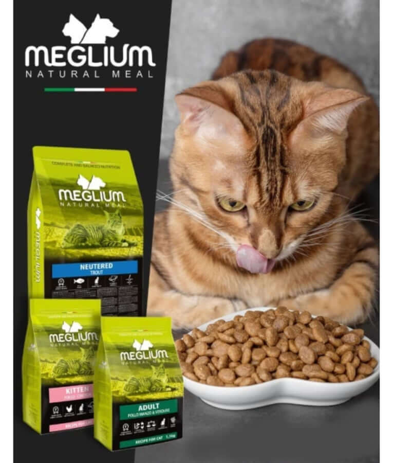 Meglium - Natural Meal With Chicken, Beef & Vegetables, Complete Balanced Nutrition, Adult, Dry Cat Food - 1.5kg