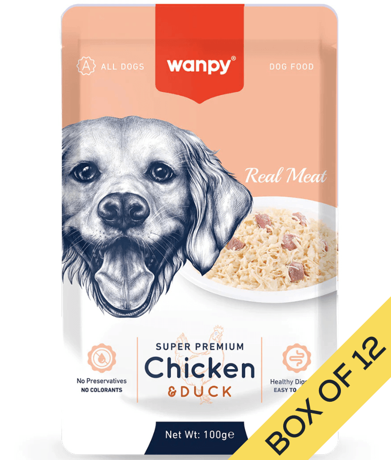 Wanpy - Chicken & Duck Fillet, Wet Dog Food, Easy Digestion, All Life Stages, All Breed Sizes - 100 g