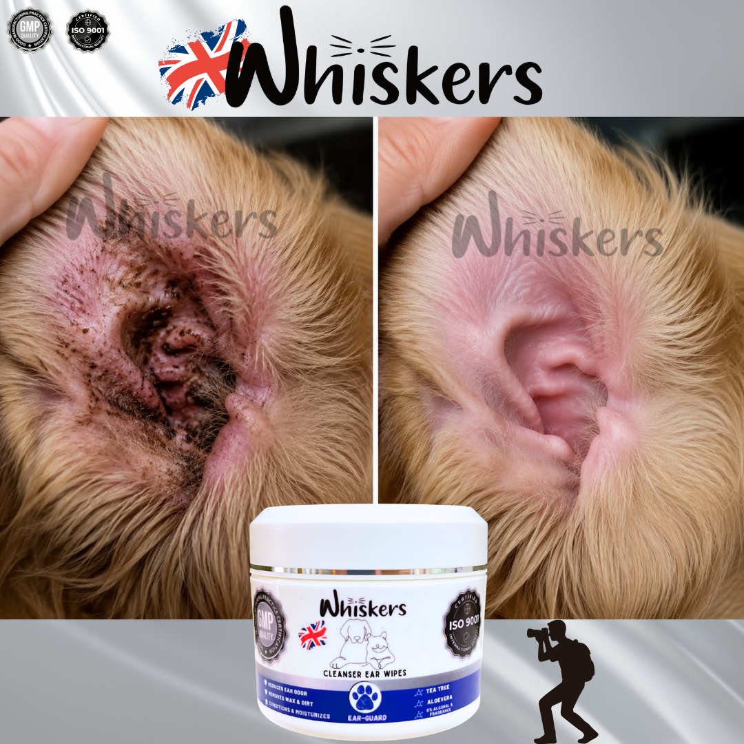 Whiskers Ear Cleanser Wipes for Dogs & Cats
