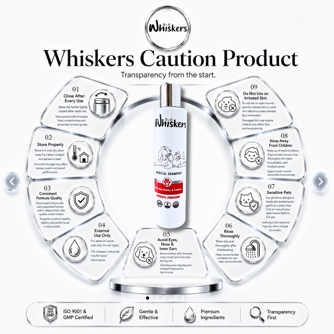 Whiskers Pet Shampoo – Fungal Care Formula for Dogs & Cats