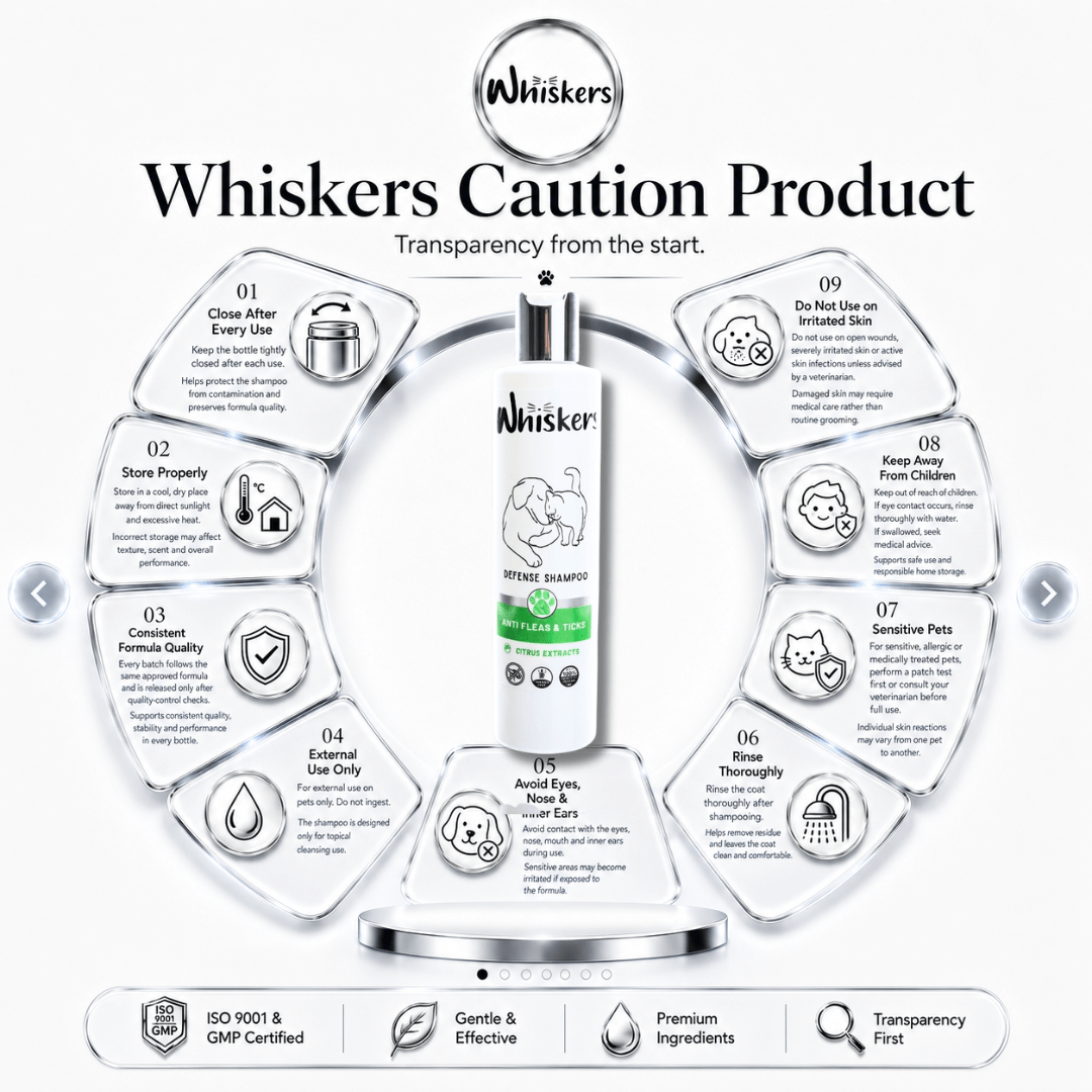Whiskers Anti Fleas & Ticks Shampoo for Dogs & Cats