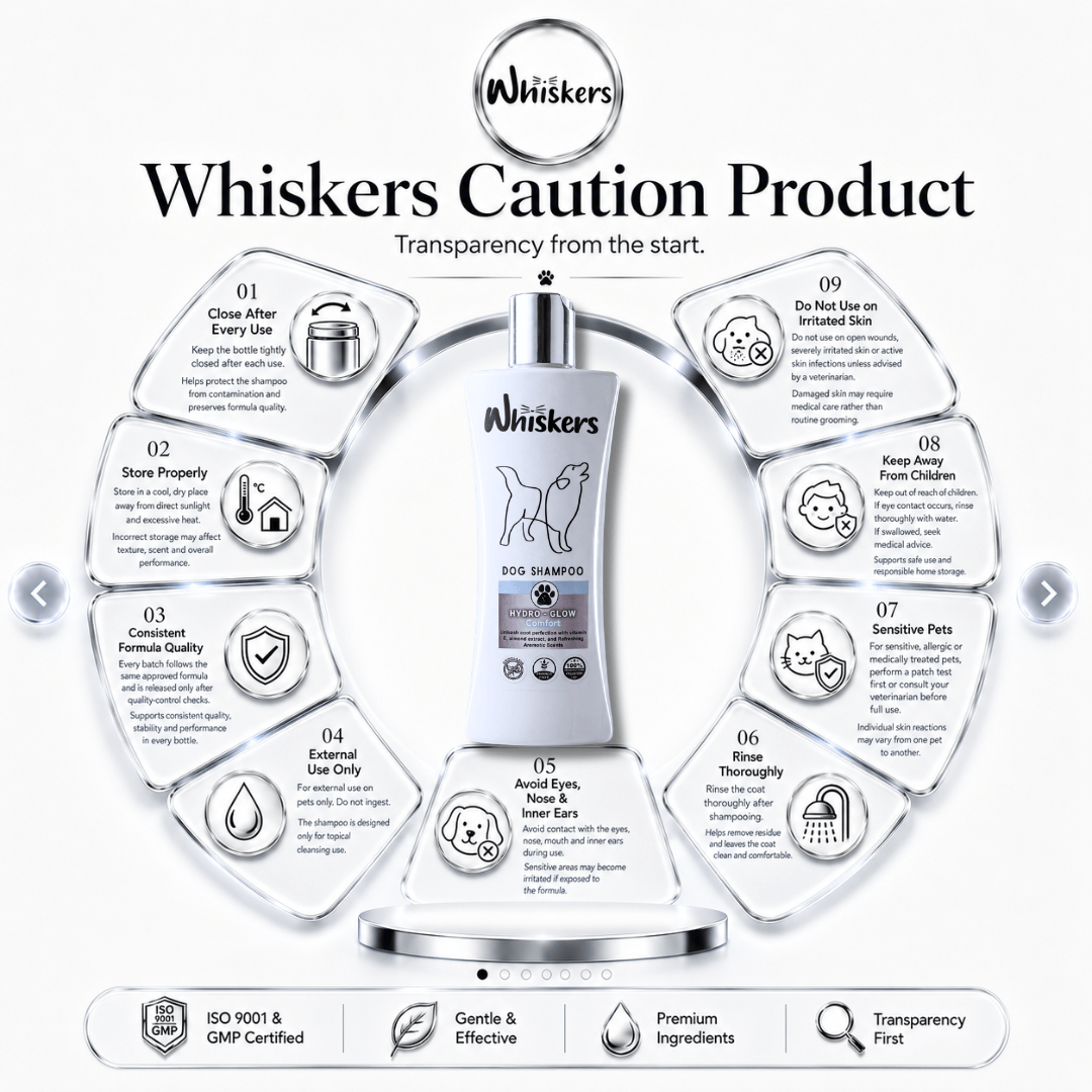 Whiskers Pet Shampoo – Comfort for Dogs & Cats