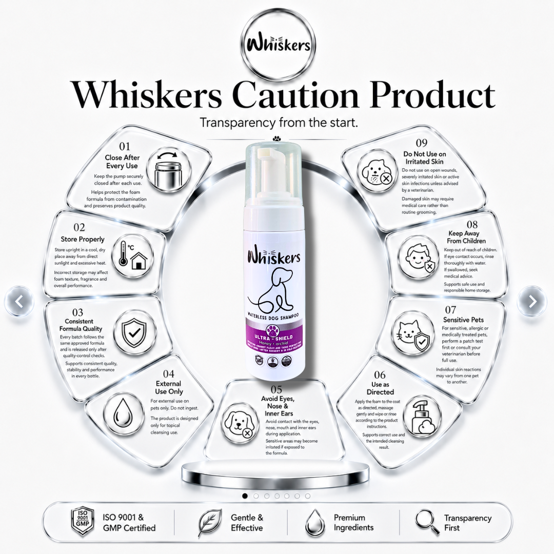 Whiskers Foam Shampoo – Honey & Orchid for Dogs & Cats