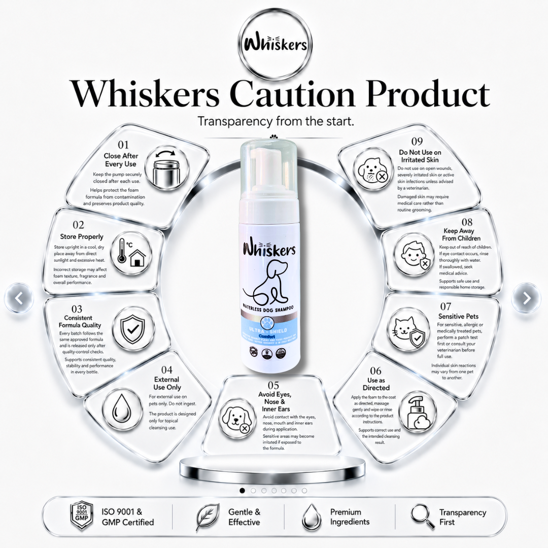 Whiskers Foam Shampoo – Comfort for Dogs & Cats