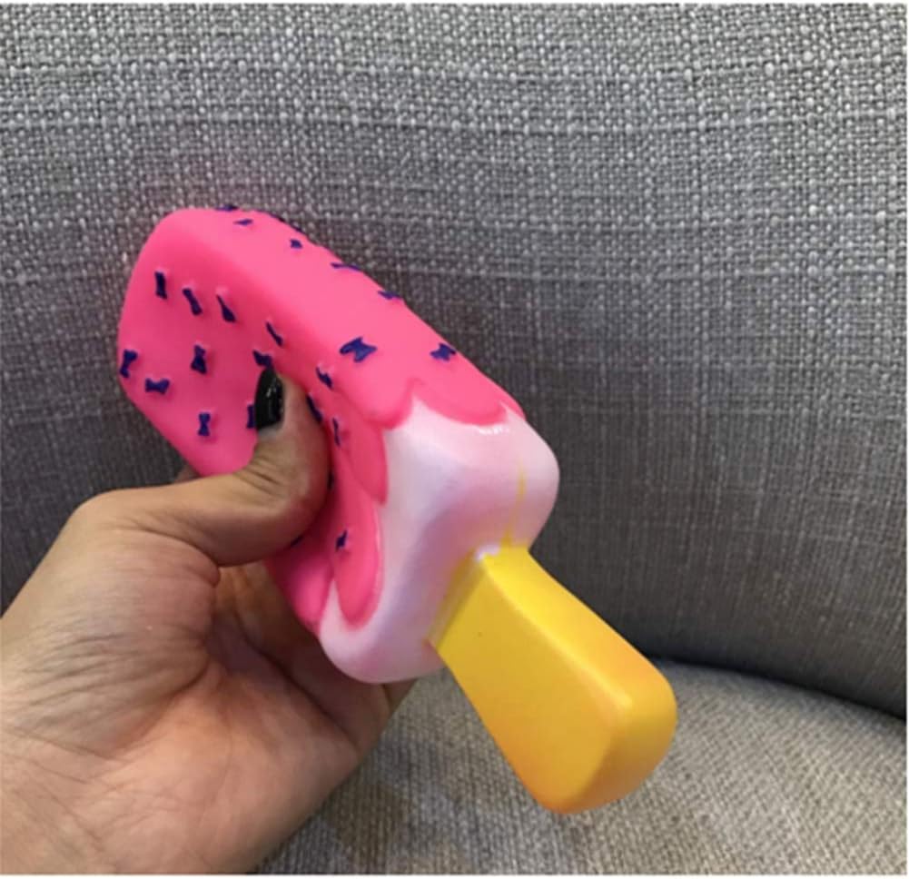 1 Pack Dogs Squeaky Toys Rubber Ice Cream Puppy Dog Chewing Toys