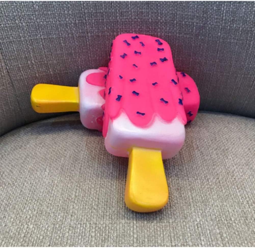 1 Pack Dogs Squeaky Toys Rubber Ice Cream Puppy Dog Chewing Toys