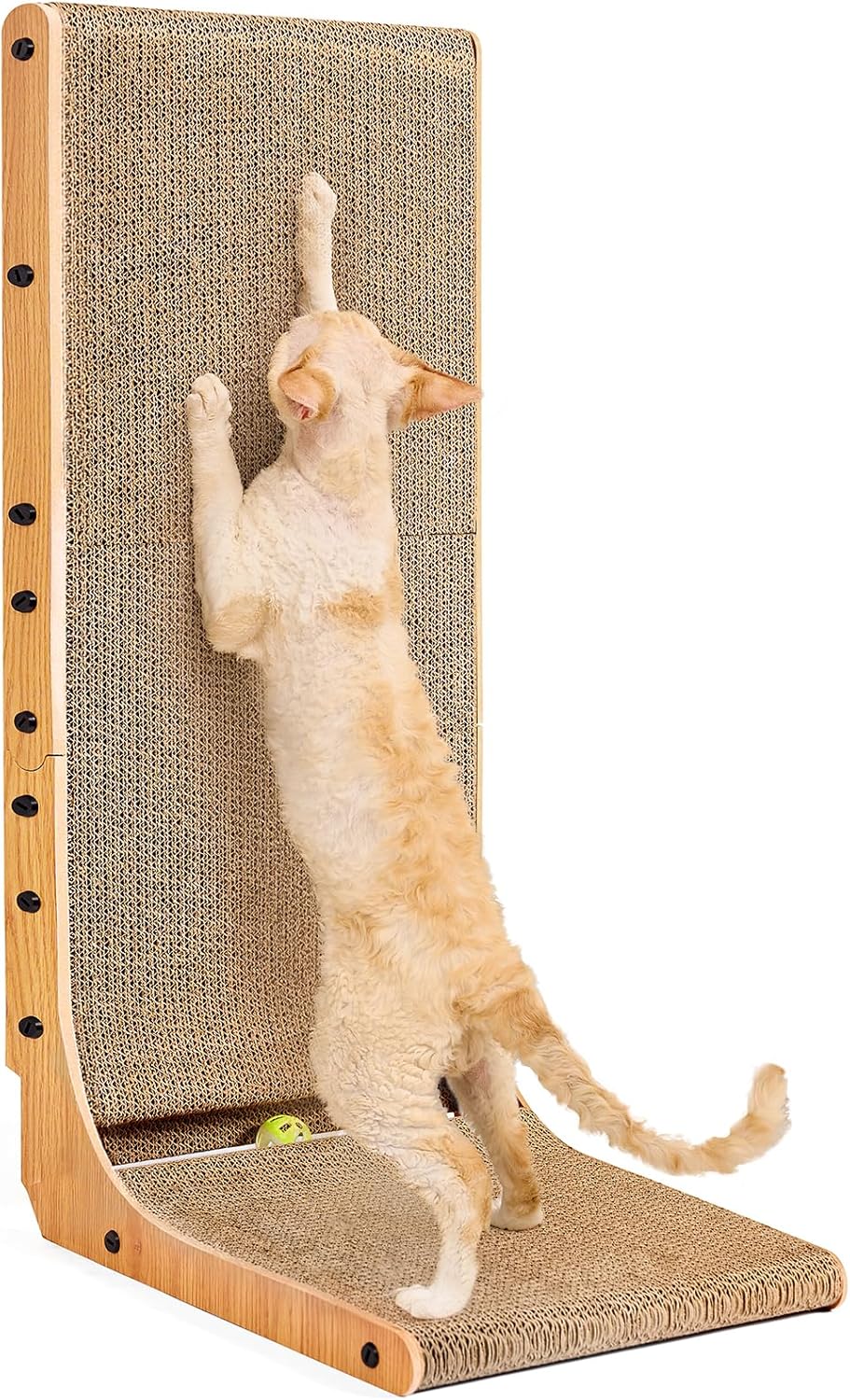 EHEYCIGA Cardboard Cat Scratcher for Indoor Cats, 26.8 Inch, Dark Brown