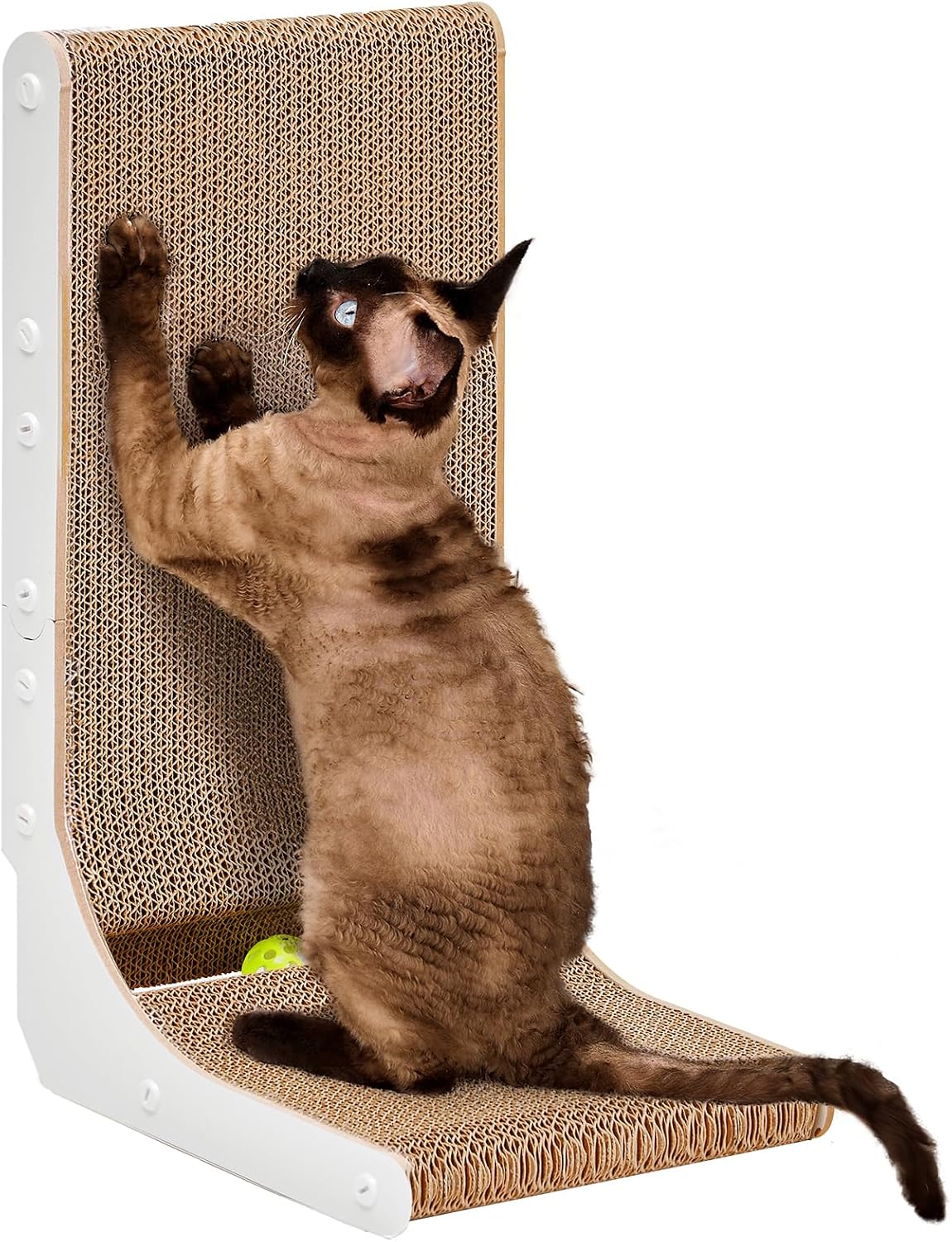 EHEYCIGA Cardboard Cat Scratcher for Indoor Cats, 26.8 Inch, Dark Brown