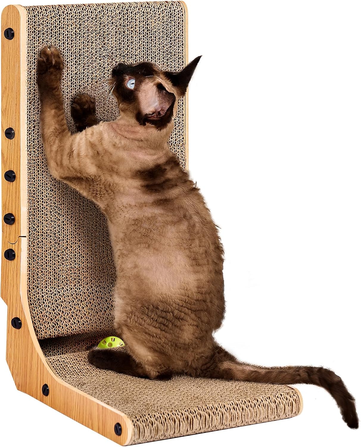 EHEYCIGA Cardboard Cat Scratcher for Indoor Cats, 26.8 Inch, Dark Brown