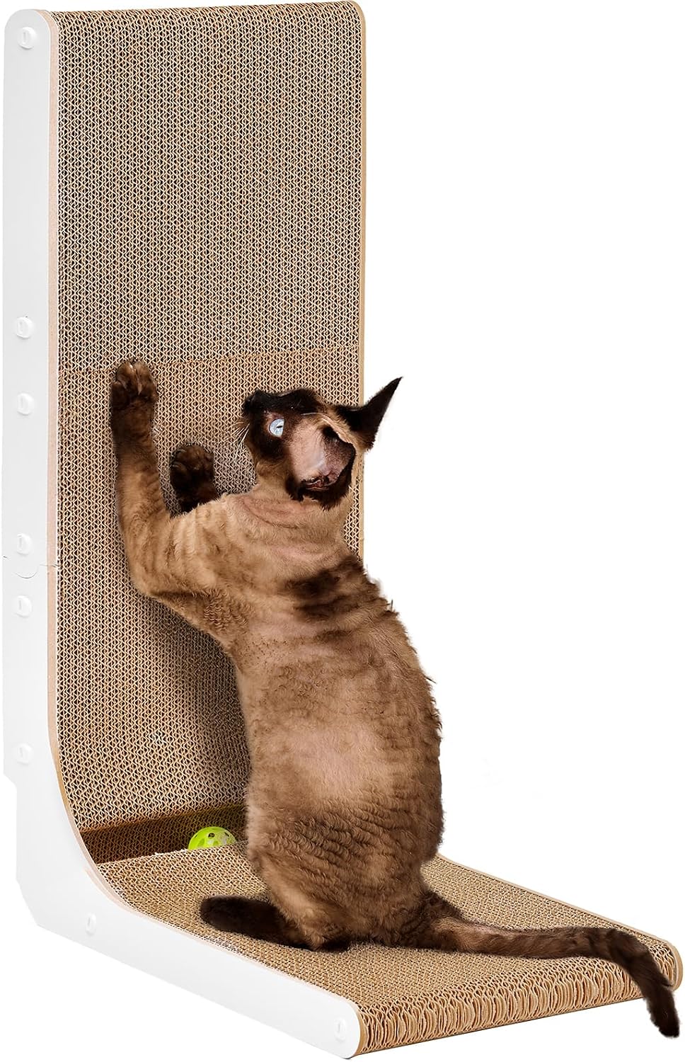 EHEYCIGA Cardboard Cat Scratcher for Indoor Cats, 26.8 Inch, Dark Brown