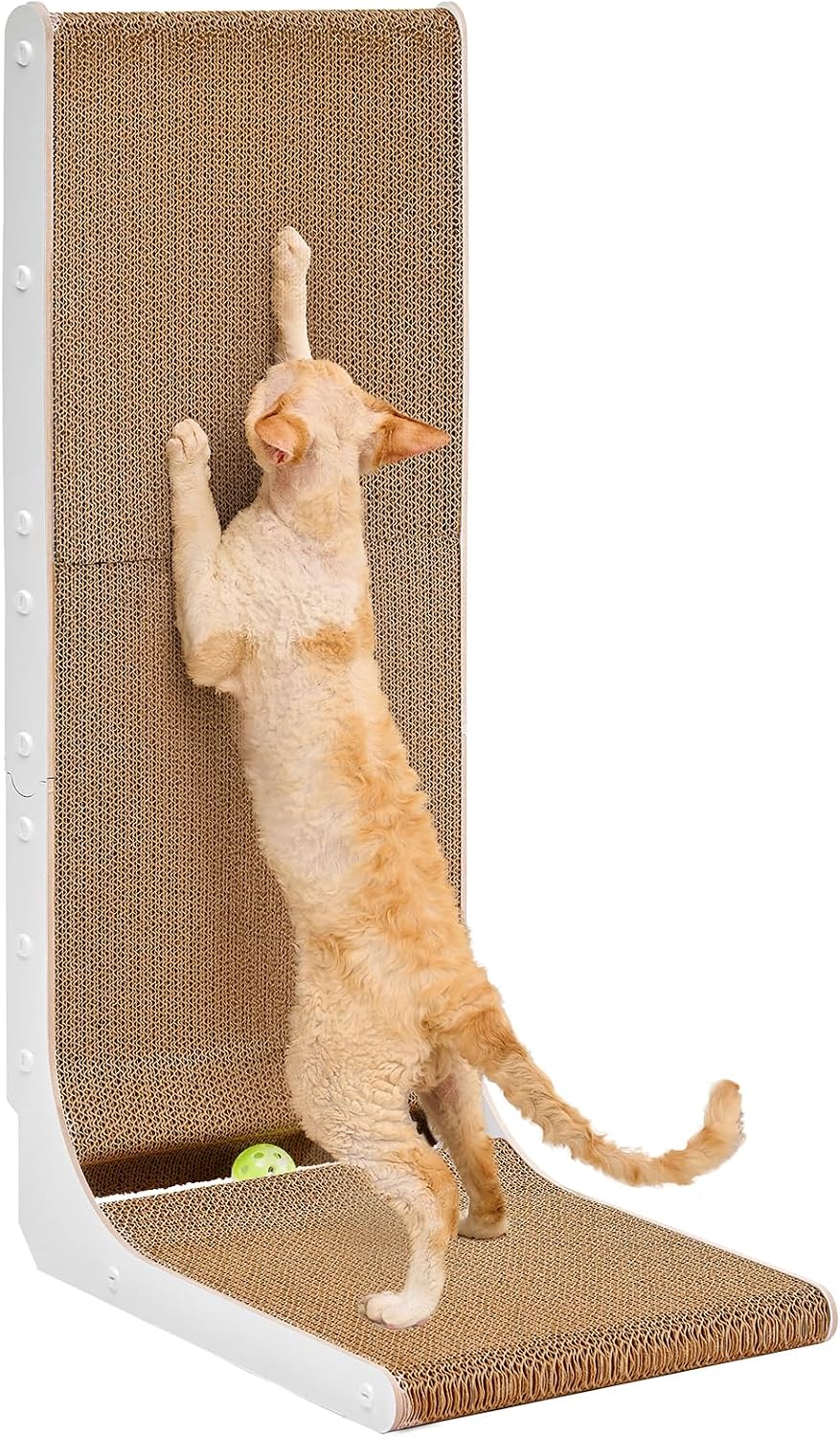 EHEYCIGA Cardboard Cat Scratcher for Indoor Cats, 26.8 Inch, Dark Brown