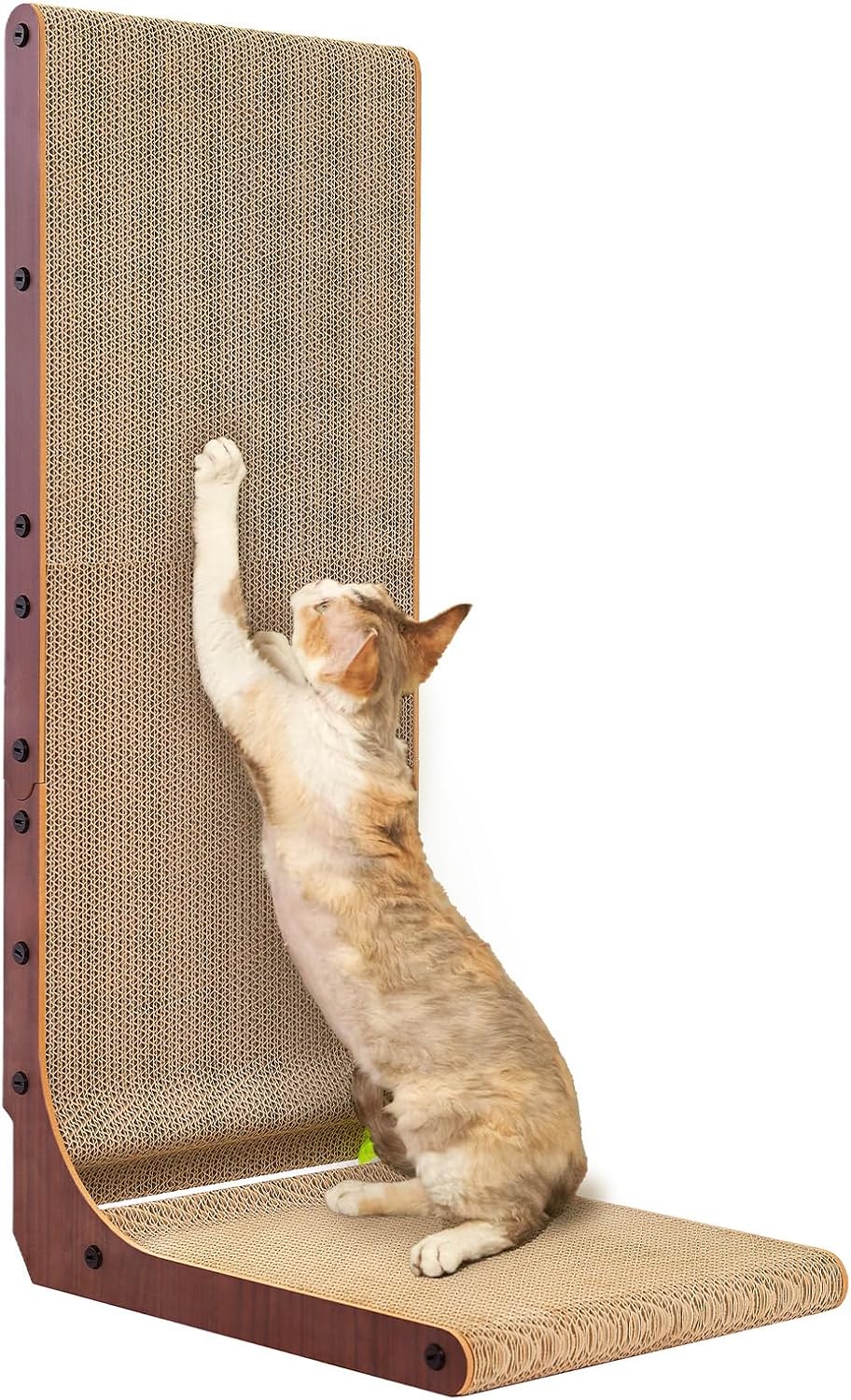 EHEYCIGA Cardboard Cat Scratcher for Indoor Cats, 26.8 Inch, Dark Brown