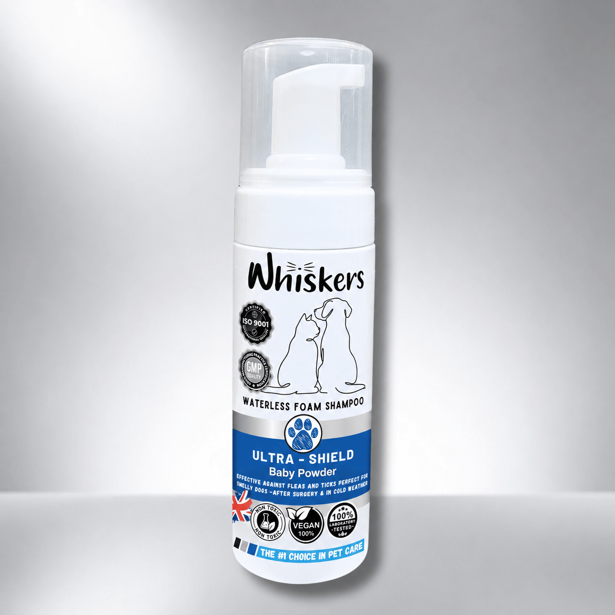 Whiskers Foam Shampoo – Baby Powder for Dogs & Cats