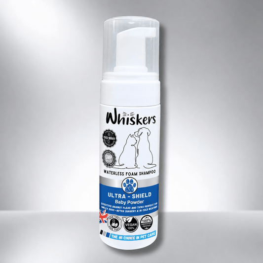 Whiskers Foam Shampoo – Baby Powder for Dogs & Cats