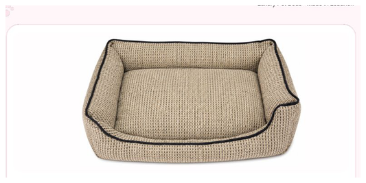 Pink Paw Textured Lounge Bed in waffle beige