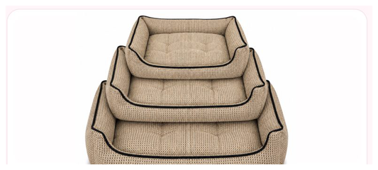 Pink Paw Textured Lounge Bed set of three in waffle beige