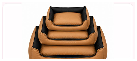 Pink Paw Waterproof Lounge Bed set of three in tan
