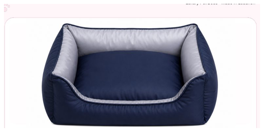 Pink Paw Waterproof Lounge Bed in navy and grey