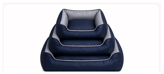 Pink Paw Waterproof Lounge Bed set of three in navy and grey