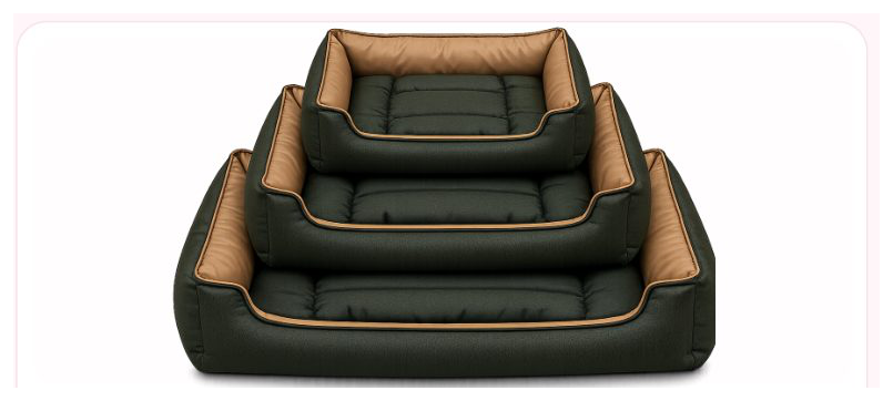 Pink Paw Waterproof Lounge Bed set of three in forest green