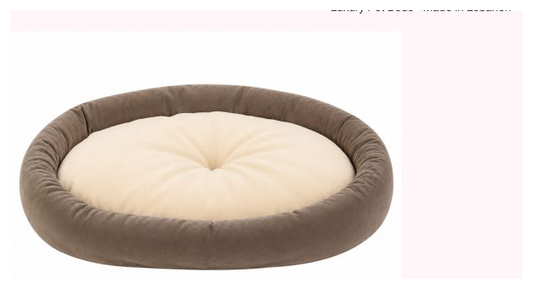 Pink Paw Oval Bed in taupe
