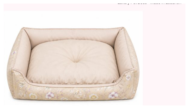Pink Paw Lounge Bed in floral cream