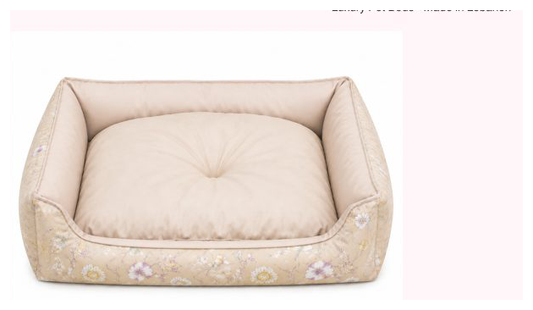 Pink Paw Lounge Bed in floral cream