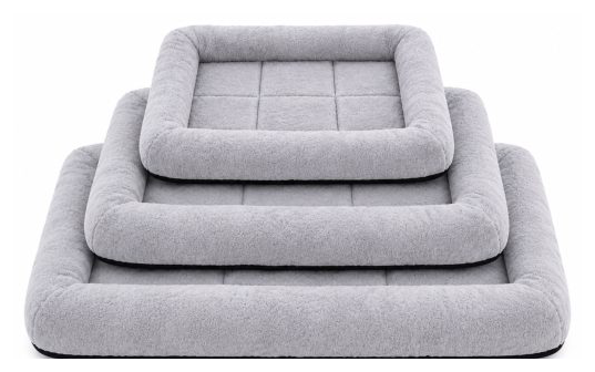 Pink Paw Lounge Mat set of three in grey with bolster edge