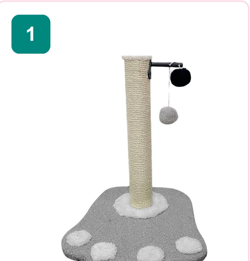 Pink Paw Cat Tree CT1 – scratching post with toy