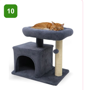 Pink Paw Cat Tree CT10 – condo with plush bed