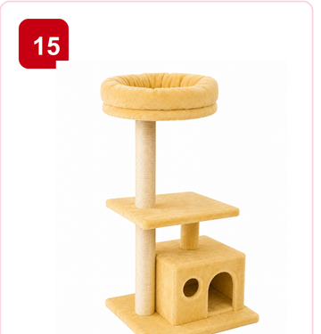 Pink Paw Cat Tree CT15 – condo post with bed