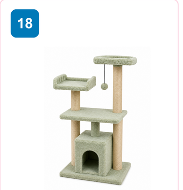 Pink Paw Cat Tree CT18 – 3-level flower tower
