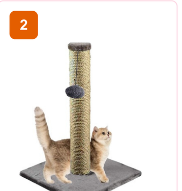 Pink Paw Cat Tree CT2 – tall sisal scratching post