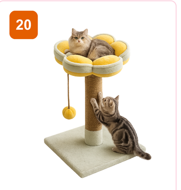 Pink Paw Cat Tree CT20 – flower cradle post