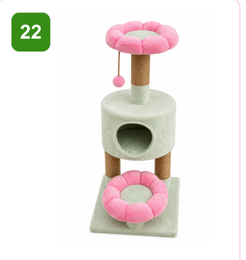 Pink Paw Cat Tree CT22 – flower condo post