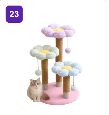 Pink Paw Cat Tree CT23 – twin flower play tower