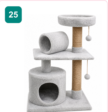 Pink Paw Cat Tree CT25 – condo with tunnel