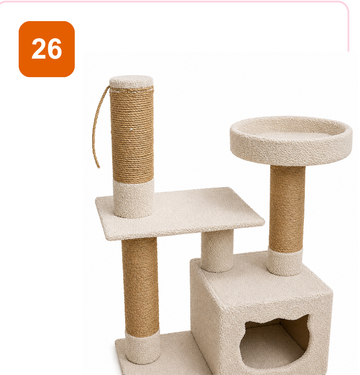 Pink Paw Cat Tree CT26 – twin-post condo