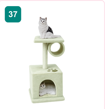 Pink Paw Cat Tree CT37 – compact condo with ring