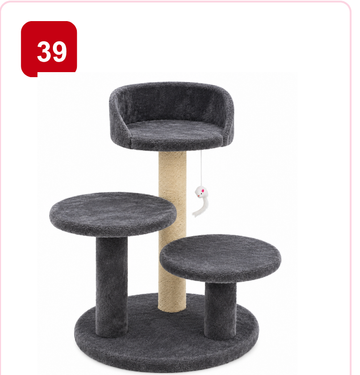 Pink Paw Cat Tree CT39 – 3-tier step perch