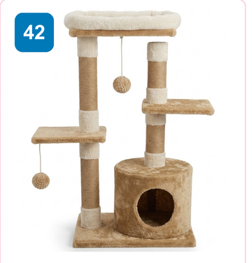 Pink Paw Cat Tree CT42 – multi-level condo tower