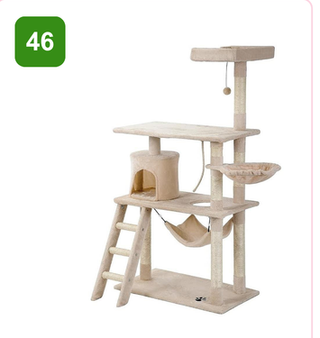 Pink Paw Cat Tree CT46 – tower with hammock and ladder