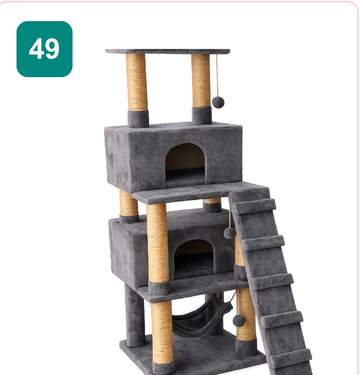 Pink Paw Cat Tree CT49 – deluxe tower with ladder